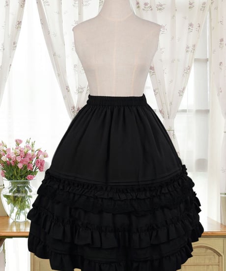シフォン レース フリル ロリィタ スカート 65cm丈[LO2]