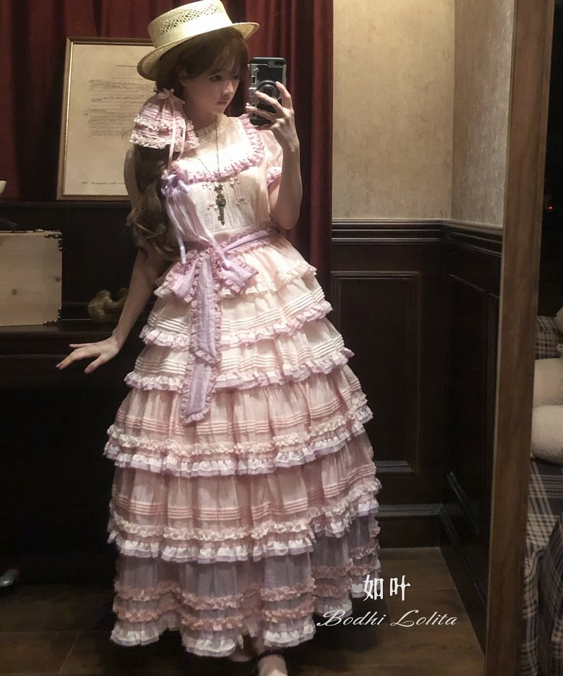 Bodhi Lolita / 桜吹雪 テンセル ピンクパープルグラデーション