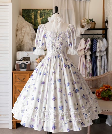 Forest Wardrobe 森林のかご5.0 スクエアネックワンピース [LO1090]