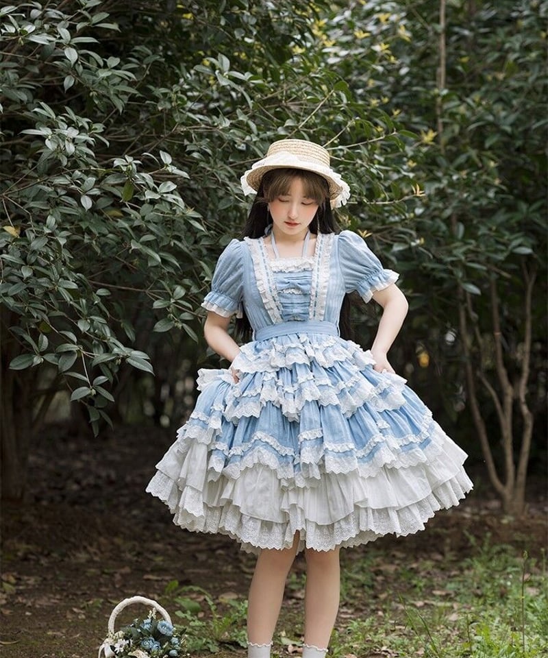 海の少女OP 段々レースフリルいっぱい クラシックロリィタドレス
