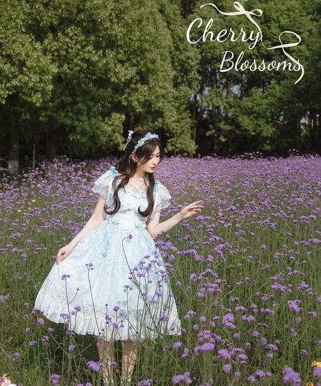 Dream in July チェリーブロッサム 刺繍フライングスリーブ JSK [LO533]