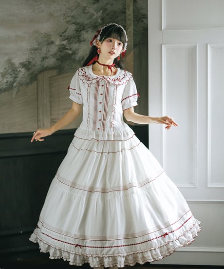 Miss Point 四季の果樹園 ロリィタドレス ブラウス、 花びらタブリエ、ペチコート [LO1611]