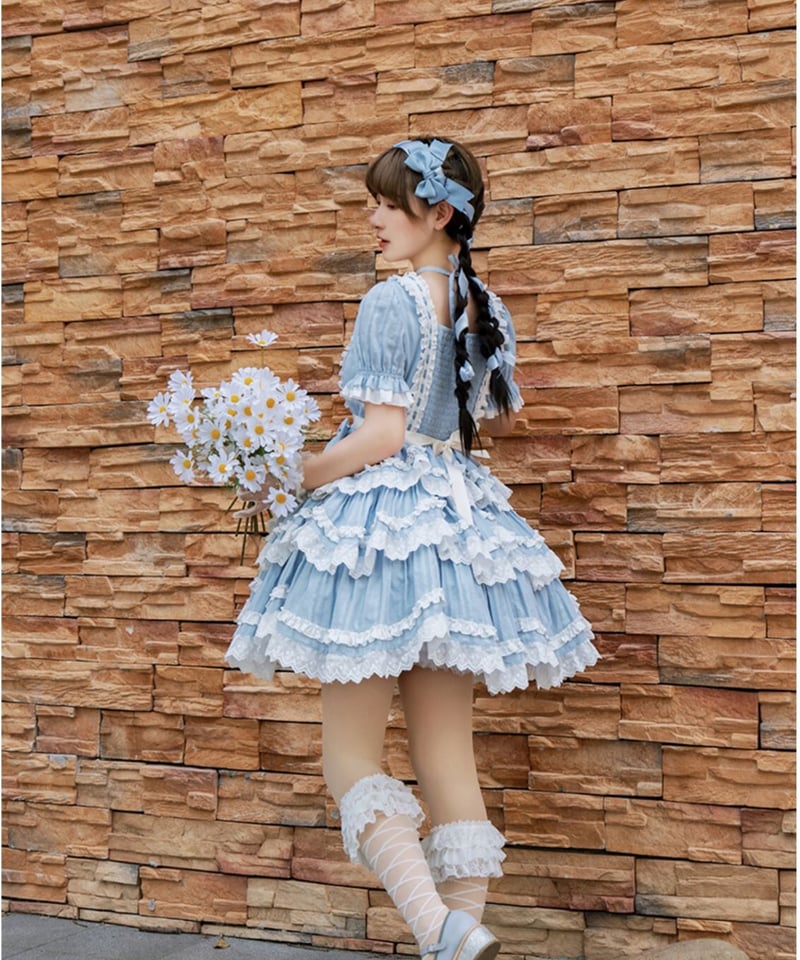 海の少女OP 段々レースフリルいっぱい クラシックロリィタドレス