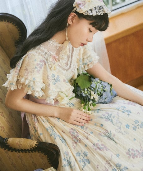 Gloaming 薄暮之海 / about Tulips —チューリップの詩— コットン エドワーディアンドレスSP ワンピース [LO753]