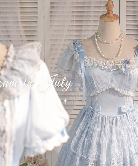 Dream in July チェリーブロッサム 刺繍フライングスリーブ JSK [LO533]