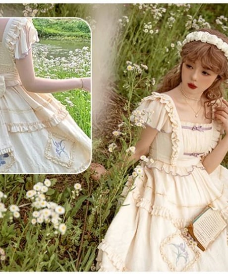 with PUJI Letter and Poetry シリーズ  with Spring ロリィタ  ドレス セット [LO507]
