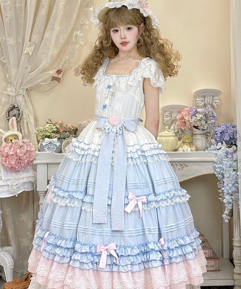 polyhymnia ターシャの庭 クラシック ロリィタ ブルーxピンク