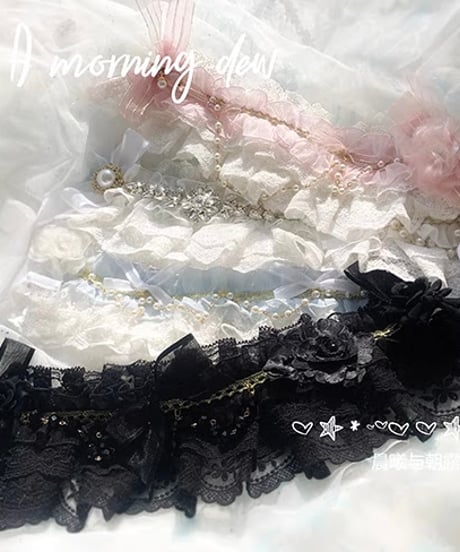 Dawn & Morning Dew Lolita / 朝露の花嫁 クラシックロリィタ アクセサリー （サックス、ピンク、白） [LO917]