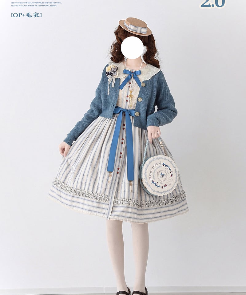 Miss Point 森林図鑑2.0 ロリィタドレス ストライプ 前あき Miss Point 森林図鑑2.0 ロリィタドレス ストライプ 前あき