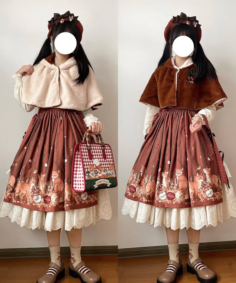 Miss Point 森のきつね リバーシブル 吊りスカート [LO689] | Roses