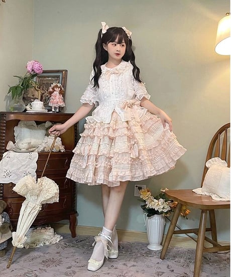 chibi shop 芍薬シリーズ テンセルレースケーキフリルスカート[LO565]