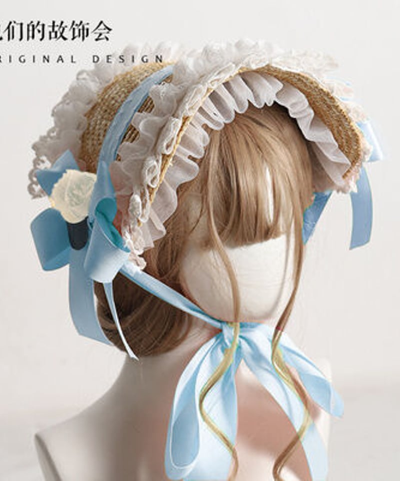 サテンリボン 麦わら ボンネット [LO285] | Roses on the Roof