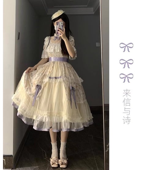 with PUJI Letter and Poetry シリーズ 四季の花序  ロリィタ  エドワーディアンドレス  [LO803]