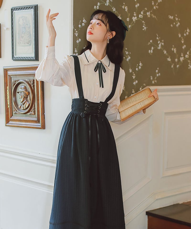 コルセット、スカートセット ストライプ コルセットスカート ブラウスセット [LO225] | Roses on the