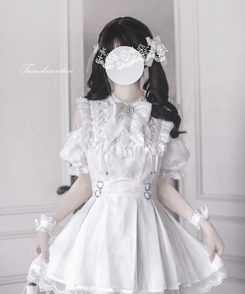 M★C フラメンコ衣装　フリルとレースのホワイトワンピース、 M☆C フラメンコ衣装 フリルとレースのホワイトワンピース、 M