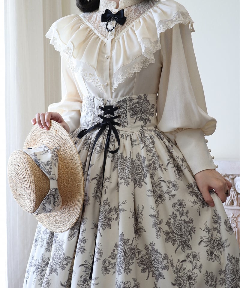 Miss Cube / 素描野ばら コルセットスカート [LO1185] | Roses on