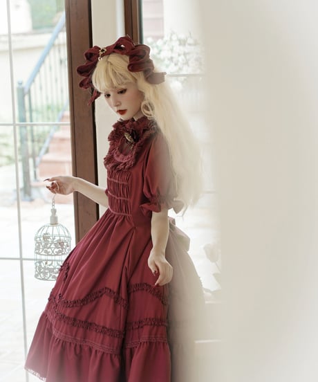 Little Plum / A Night in Bordeaux  ロリィタドレス スタンドカラーワンピース [LO609]