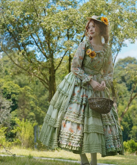 Miss Point 向日葵の庭園 ロリィタドレス 豪華版（DX版） 前あきワンピース  [LO1213]