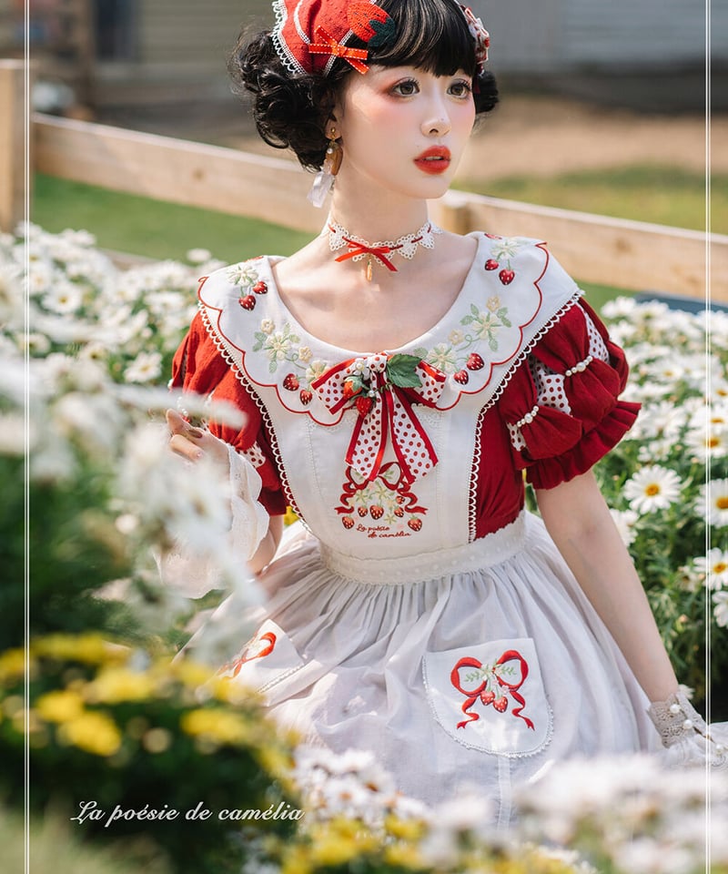 チェック柄ドレス いちご刺繍付き 0656709_2.jpg