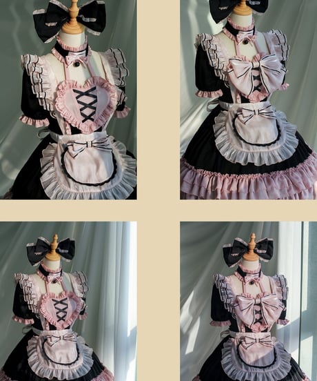 Black Fairy Lolita ラブサイクル ロリィタドレス メイド服 セット[LO472]
