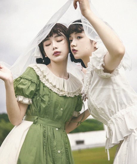 WhitalAlley / Whisper of Pleats コットン ツイストサスペンダースカート＋ブラウス [LO548]