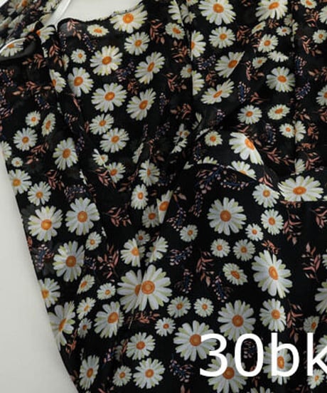 シフォン 花柄 ロング丈 スカート 77cm丈 [SK85]