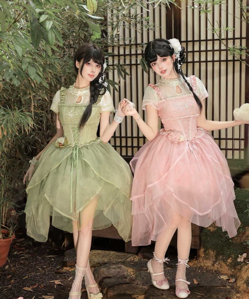 with PUJI Letter and Poetry / 中華風ロリィタ 麗しの馨香 ワンピ