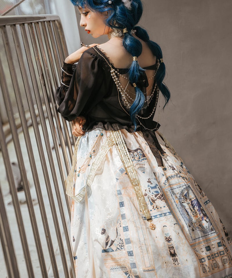 ハンドメイド　ロリィタ　スカート　懐古ロリィタ 平成魔女 ロリィタ JSK ジャンパースカート ワンピース ブラック
