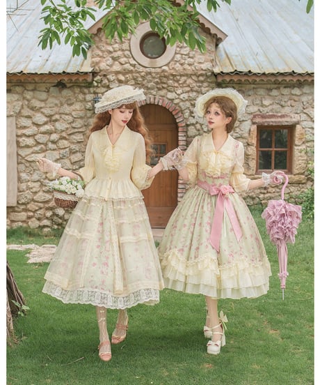 with PUJI Letter and Poetry / Rose Breeze ロリィタドレス set [LO1585]