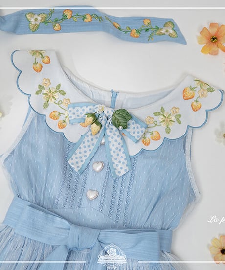 la poésie de camélia いちご 刺繍ロリィタ JSK ロング [LO474]