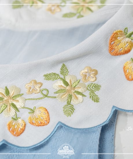 la poésie de camélia いちご 刺繍ロリィタ ワンピース ロング [LO474]