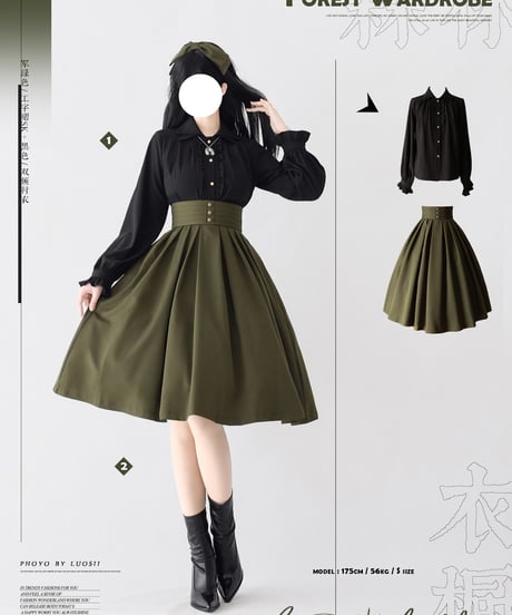 ロリータ スカート トップス リボン FOREST WARDROBE CATEGORY Forest Wardrobe（森林衣橱原创设计） | Roses on t