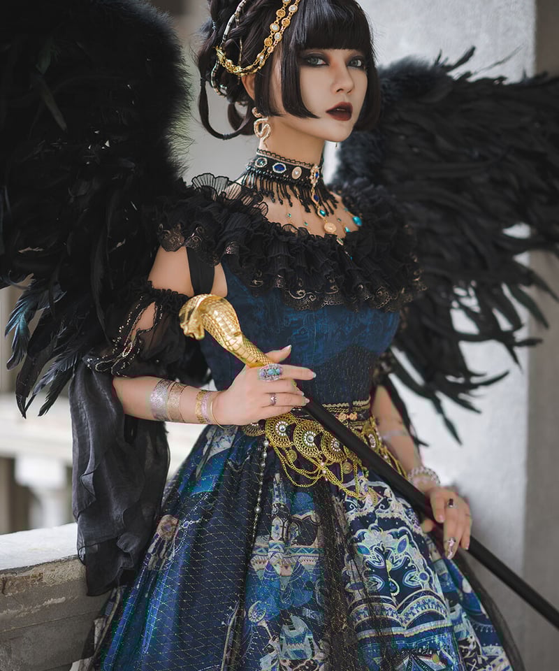 Dusk BASTET （ 黄昏贝斯特）エジプト風ロリィタ JSKセット Dusk BASTET （ 黄昏贝斯特）エジプト風ロリィタ ゴージャスJSK