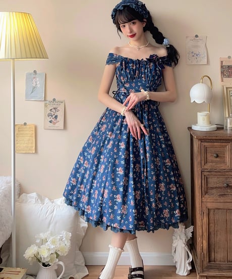 Little Plum 花と夢 コーデュロイ ロリィタドレス JSK [LO653]