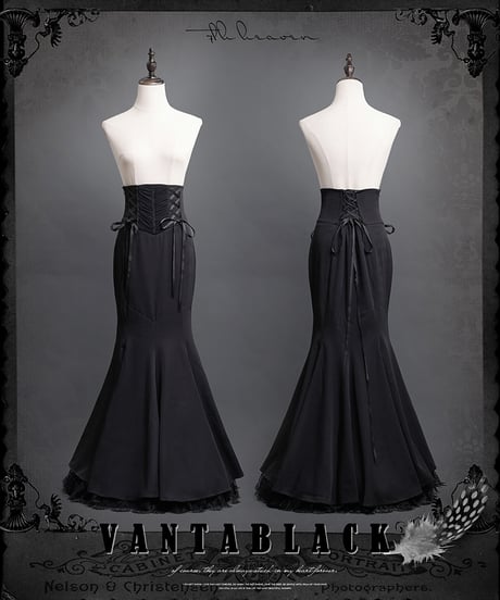 夜瞳屋・VantablackStudio / 悪女 Black Mamba フィッシュテイルスカート [LO1156]
