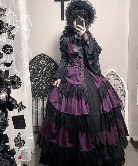 VantablackStudio / 黒紫マルガリータ ゴシック JSK, ブラウス, ペチコート [LO902]