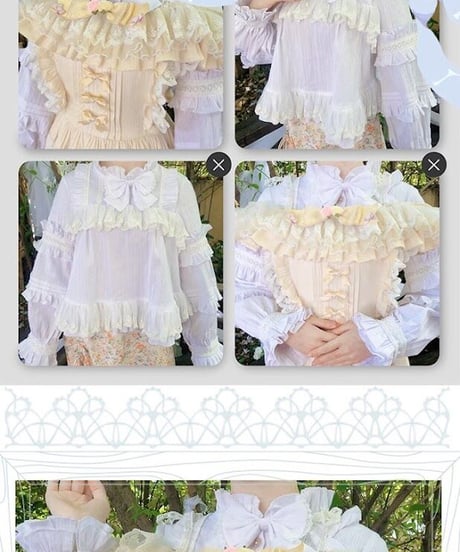 Lucy and  Lory / Pastoral roaming クラシック コットン ブラウス、ケープ [LO860]
