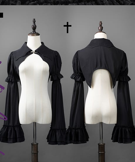 VantablackStudio / 紫＆紅 ゴシック フィッシュテイルスカート、蝙蝠ボレロ＆キャミソール [LO1223]
