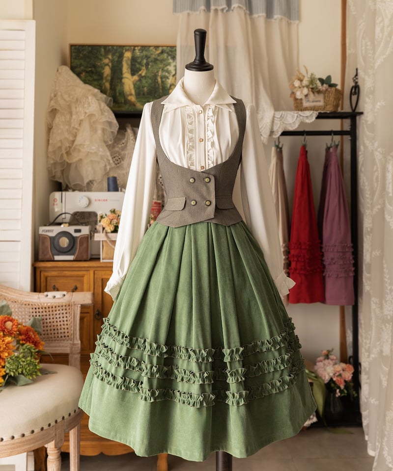 Forest Wardrobe 森林のかご4.0 三段フリルスカート [LO950] | Ro