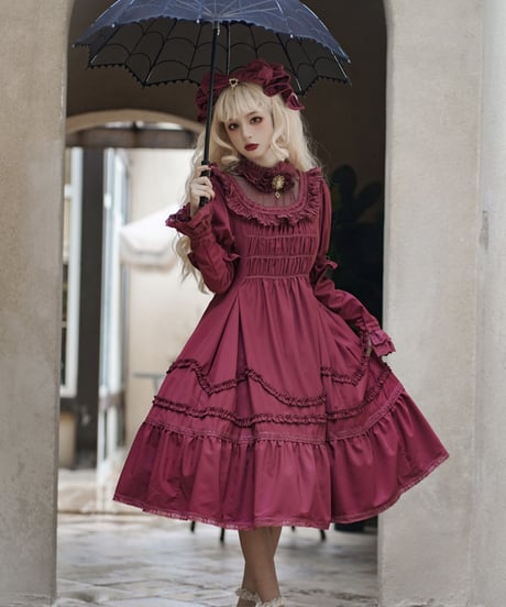 Little Plum / A Night in Bordeaux  ロリィタドレス スタンドカラーワンピース [LO609]