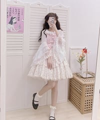 フリルレースラウンドカラー  姫袖 ロリィタインナーブラウス ワンサイズ [BL300]