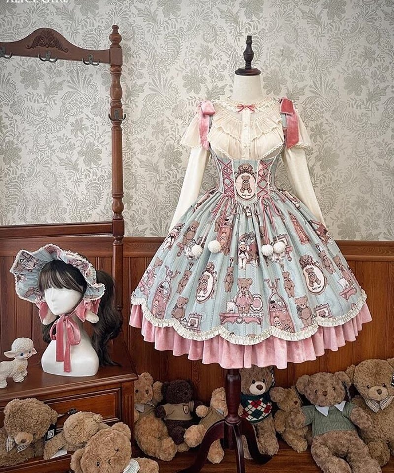 Alice Girl / ベアドールウォール ロリィタ JSK、OP、長袖 Alice Girl / ベアドールウォール ロリィタ JSK、OP、長袖