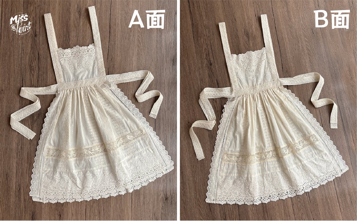 【アンプリ】リボン綿エプロン【日本製】 撥水加工 で水仕事にも強い！ リボンベルト エプロン 撥水 おしゃれ