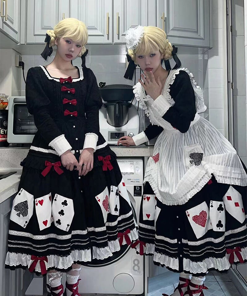Beleganty Lolita / トランプ パッチ刺繍 アリス コットン