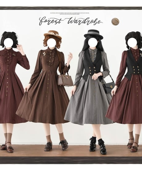 Forest Wardrobe / 森の古城 ワンピース、ベスト [LO1532]