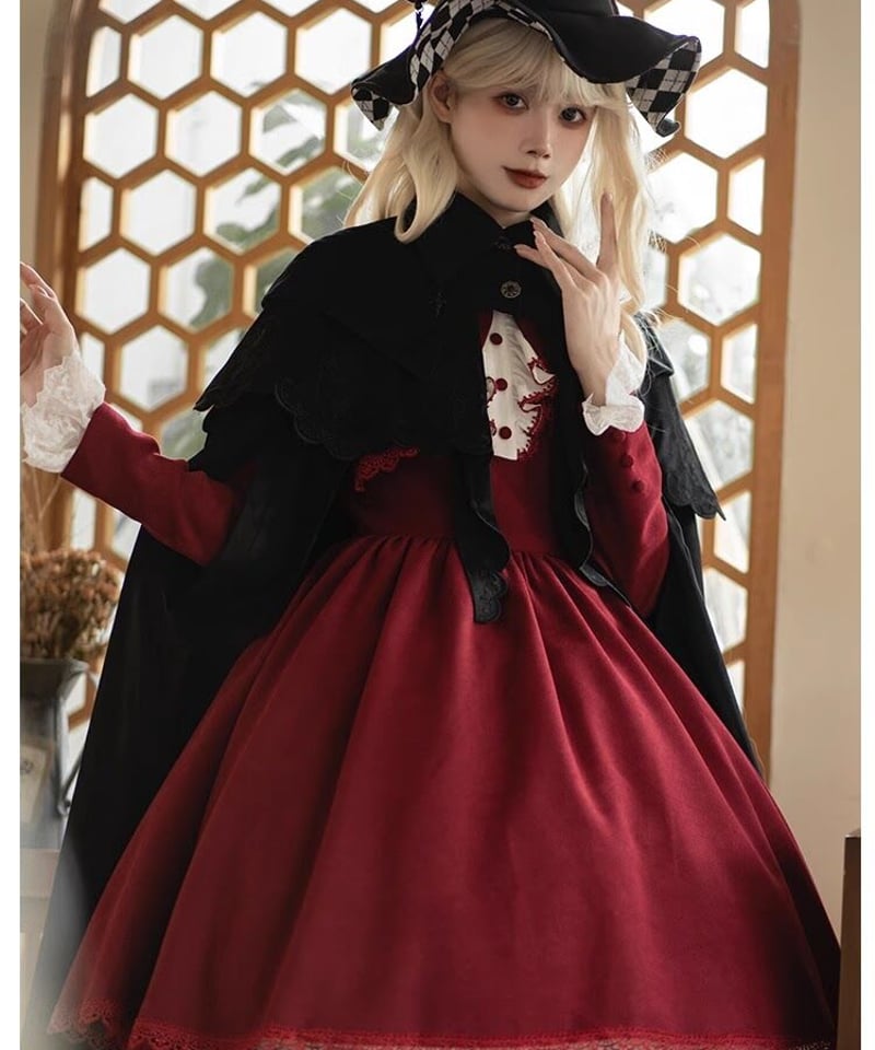 Miss PLATTELLI Velvet ケープ付きロングマント