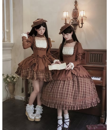 with PUJI Letter and Poetry /  樫の礼賛 ロリィタドレス セット  [LO1493]