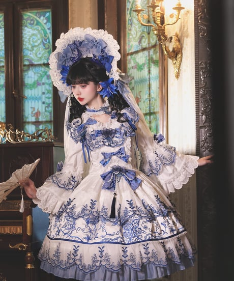 Bramble Rose /  磁韻華章コレクション 蝶恋青花 ロリィタドレス ワンピース set [LO1431]