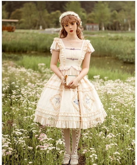 with PUJI Letter and Poetry シリーズ  with Spring ロリィタ  ドレス セット [LO507]