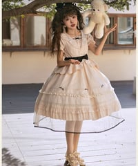 with PUJI Letter and Poetry シリーズ ガラス窓  ゴシック＆ロリィタ  ドレス セット [LO485]